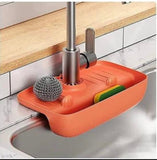 Kitchen Faucet Splash-Proof Draining Rack|Non-Slip Countertop Pad | Storage Rack Mat for Faucet to Keep Sponge|Orange Rack(Orange) In Australia - Darrahopens