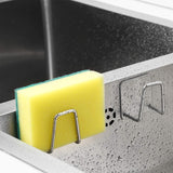 Adhesive Sponge Holder for Kitchen Sink,Stainless Steel Scrubber Hanger Caddy Accessories Storage Rack Stand
