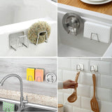 Adhesive Sponge Holder for Kitchen Sink,Stainless Steel Scrubber Hanger Caddy Accessories Storage Rack Stand