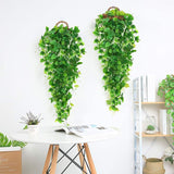 Artificial Hanging Plants - 2pcs Fake Ivy Vine Leaves Kitchen Plants for Wall House Room Garden Wedding (No Baskets)