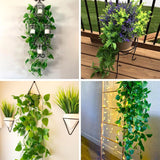 Artificial Hanging Plants - 2pcs Fake Ivy Vine Leaves Kitchen Plants for Wall House Room Garden Wedding (No Baskets)