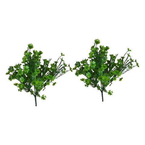 2pcs Plastic Desktop Arrangements Decorative Shamrock Party Plant Fake Holiday Lucky Simulated Plants Home Grass Greenery Decor