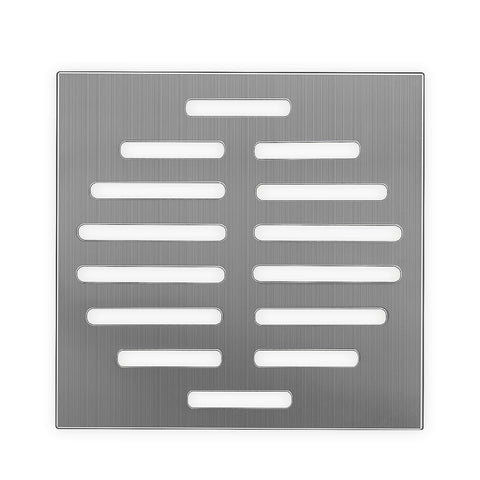 Stainless Steel Square Floor Drain Cover 6 Inch 14 Holes Silver Tone Square Shower Drain, Stainless Steel High Flow Shower Drain