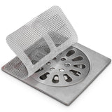 30 Pack, Shower Drain Hair Catcher,Iron with Ceramic Upgraded Disposable Floor Drain Sticker, 4" X 4" (30 Pack)
