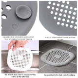2 Pieces Shower Drain Hair Catcher Bathtub, Home Protectors with Sucker Water Trap Sink Cover for Bathroom Bathtub (Grey,White)