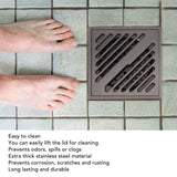 Elegant Invisible Design Stainless Steel Bathroom Floor Drain Recessed Shower Floor Drain Top Floor Drain for Bathrooms