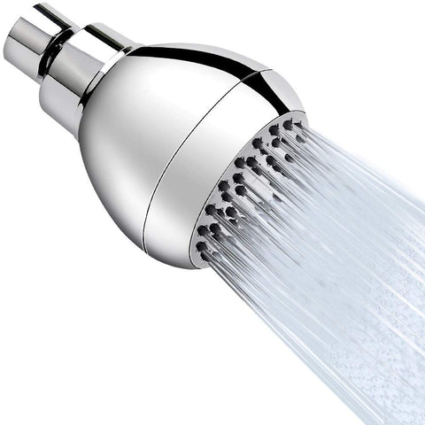 High Pressure Shower Head 3 Inches Anti-clog Anti-leak Fixed Showerhead Chrome with Adjustable Swivel Brass Ball Joint Relaxing