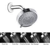 Shower Head, High Pressure Shower Heads 4.1 Inch 5 Settings Rain High Flow Fixed Showerhead for Luxury Shower Experience