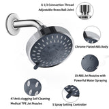 Shower Head, High Pressure Shower Heads 4.1 Inch 5 Settings Rain High Flow Fixed Showerhead for Luxury Shower Experience