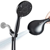 High Pressure 10 Functions Shower Head with handheld, Built-in Power Spray to Clean Corner, Tub and Pets, Stainless Steel Hose
