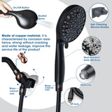 High Pressure 10 Functions Shower Head with handheld, Built-in Power Spray to Clean Corner, Tub and Pets, Stainless Steel Hose