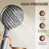 High Pressure Handheld Shower Head, 5 Functions High Flow Shower Head with Handheld Powerful Spray Shower Head for Improving Water