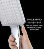 High Pressure Shower Head with Handheld, 6 Spray Modes/Settings Detachable Shower Head with Stretchable Stainless Steel Hose