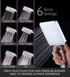 High Pressure Shower Head with Handheld, 6 Spray Modes/Settings Detachable Shower Head with Stretchable Stainless Steel Hose
