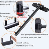 Folding Wall Mounted Clothes Hanger Rack with Swing Arm, Foldable 180°Rotation, Folding Clothes Hanger Drying Rack Rod