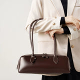 Women's niche design single shoulder large capacity cowhide armpit bag long strip baguette bag