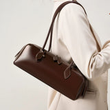 Women's niche design single shoulder large capacity cowhide armpit bag long strip baguette bag