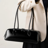 Women's niche design single shoulder large capacity cowhide armpit bag long strip baguette bag