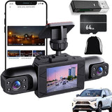 New Four-Record Monitoring Driving Recorder, 360° Full View Car 4 Channel Dashcam System, 1080P HD with Infrared Lamps Night Vision, Parking Mode, Loop Recording, 64 128GB Card In Australia - Darrahopens
