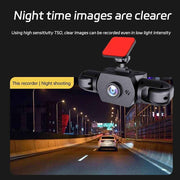 Darrahopens Electronics > Business & Home Security > Security Cameras & Accessories New Four-Record Monitoring Driving Recorder, 360° Full View Car 4 Channel Dashcam System, 1080P HD with Infrared Lamps Night Vision, Parking Mode, Loop Recording, 64 128GB Card In Australia - Darrahopens