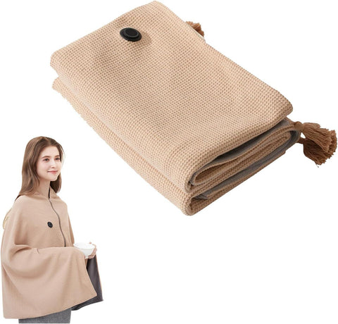 Portable Heated Shawl Blanket, Heated Shawl & USB Powered Winter Blanket Wrap with Soft Zipper Design and 3 Heating Levels for Outdoor and Home Use In Australia - Darrahopens