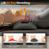 3 in 1 Back Massager, Electric Lumbar Support Pillow with Heat, Vibration and Traction, Back Support Pillow for Lower Back Pain Relief and Spine Support