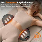 3 in 1 Back Massager, Electric Lumbar Support Pillow with Heat, Vibration and Traction, Back Support Pillow for Lower Back Pain Relief and Spine Support