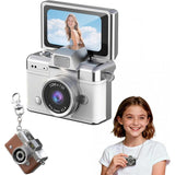 Mini Digital Camera with 1.47 in LCD Screen, 1080P Flip Screen Retro Digital Keychain Camera with Built-in Flash, Strap and Keychain, Portable Mini Cameras