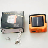 Mini Solar Rechargeable Multifunctional Searchlight, Solar Flashlight Rechargeable, Orange Flood Lights Outdoor, High Lumen Flashlight, Suitable for Outdoor Camping (Yellow)