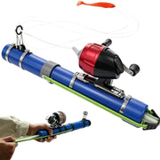 Catapult Fishing Rod, Compact Rocket Launcher Fishing Pole with Fishing Reel Combo for Saltwater & Freshwater, Easy Cast Bait Launcher Travel Gear