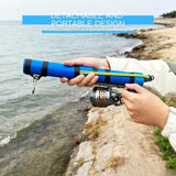 Catapult Fishing Rod, Compact Rocket Launcher Fishing Pole with Fishing Reel Combo for Saltwater & Freshwater, Easy Cast Bait Launcher Travel Gear