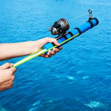 Catapult Fishing Rod, Compact Rocket Launcher Fishing Pole with Fishing Reel Combo for Saltwater & Freshwater, Easy Cast Bait Launcher Travel Gear