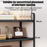 Double Tier Desktop Storage Shelf Desk Organizer for Books and Office Supplies - Wooden Tiered Shelf with Raised Guardrails for Home Study Room Bedroom Computer Desk - 14.17 x 11.81 x 7.87 Inch