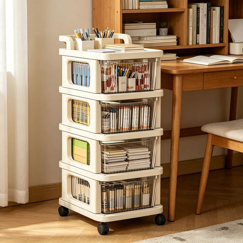 Rolling Storage Cart with Drawers Plastic Storage Drawer Unit on Wheels Mobile Organizer Cart for Snacks Toys Office Supplies - 2 3 4 5 Tier Narrow Trolley for Bedroom Kitchen Living Room