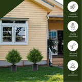 Artificial Cypress Topiary Ball Bush 20" UV Resistant with Ground Spike, 1Pcs Faux Cedar Plants Outdoor Trees for Planters, Front Porch, Patio, Indoor, Outside Decor Green