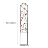 60"x11" Bronze Metal Garden Trellises, Decorative Butterfly & Bird Rustproof Trellis for Outdoor Climbing Plants, Roses, Vines, Cucumbers & Vegetables