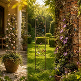 60"x11" Bronze Metal Garden Trellises, Decorative Butterfly & Bird Rustproof Trellis for Outdoor Climbing Plants, Roses, Vines, Cucumbers & Vegetables