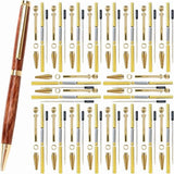 20 Pack Slimline Pen Kit-7mm Wood Turning Twist Pen Kits with Refills, Brass Hardware & 5 Finishes for DIY Lathe Turning