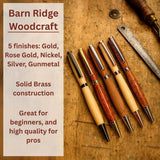 20 Pack Slimline Pen Kit-7mm Wood Turning Twist Pen Kits with Refills, Brass Hardware & 5 Finishes for DIY Lathe Turning