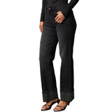 Women'S High Waisted Straight Leg Jeans Rhinestone Sparkle Stretch Trendy Streetwear Jeans Blue L