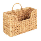 2X Handwoven Water Hyacinth Wall Magazine Holder - Hanging Organizer for Mail, Newspapers & Magazines, Boho Basket