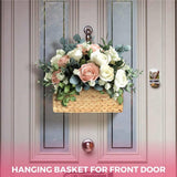2X Handwoven Water Hyacinth Wall Magazine Holder - Hanging Organizer for Mail, Newspapers & Magazines, Boho Basket