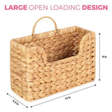 2X Handwoven Water Hyacinth Wall Magazine Holder - Hanging Organizer for Mail, Newspapers & Magazines, Boho Basket