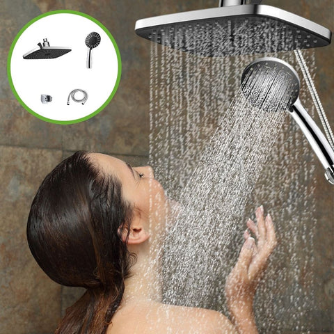 12 Inch Shower Set with Overhead Rain Spray and 7 Function Handheld Showerhead, Three Way Diverter for Easy Installation, Complete Bathroom Fixture Kit In Australia - Darrahopens