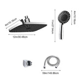 12 Inch Shower Set with Overhead Rain Spray and 7 Function Handheld Showerhead, Three Way Diverter for Easy Installation, Complete Bathroom Fixture Kit