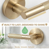 Champagne Gold Privacy Door Handle with Knob Indoor for Bedroom or Bathroom Heavy Duty Door Handle Interior with Lock for Left Right Sided