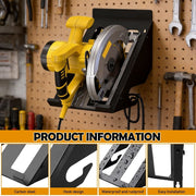 Carbon Steel Circular Saw Holder, Practical Humanized Design, Solid Sturdy, Space Saving, for Garages Workshops Job Sites Home
