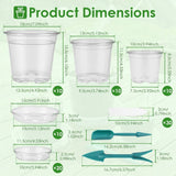 30Pcs Clear Nursery Pots with Multiple Drainage Holes & Dedicated Tray Transparent Seedling Flower Pot for Succulent Herb Orchid Flower