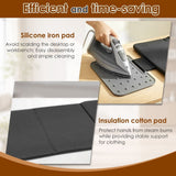 Foldable Ironing Board, 360° Rotating Hook, Safety and Burn Protection, Efficient and Time Saving, for Clothes 34.65 x 16.54 inches with Silicone Pad