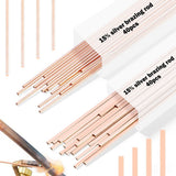 80 Pieces Silver Brazing Rods with Phosphor Bronze, Smooth Flow, Enhanced Capillary Action, for Copper and Plumbing